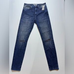 Mavi Lucy Super High Waist Blue Skinny Distressed Jeans sz 27